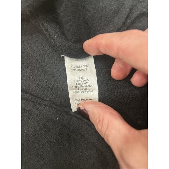 CAbi 100% Wool Wide Ruffle Silky Collar Button Up Coat Romantic Academia Sz S - Picture 5 of 5